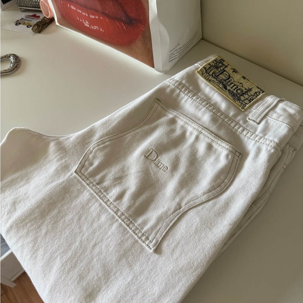 Dime Men's baggy Fit Jeans in white